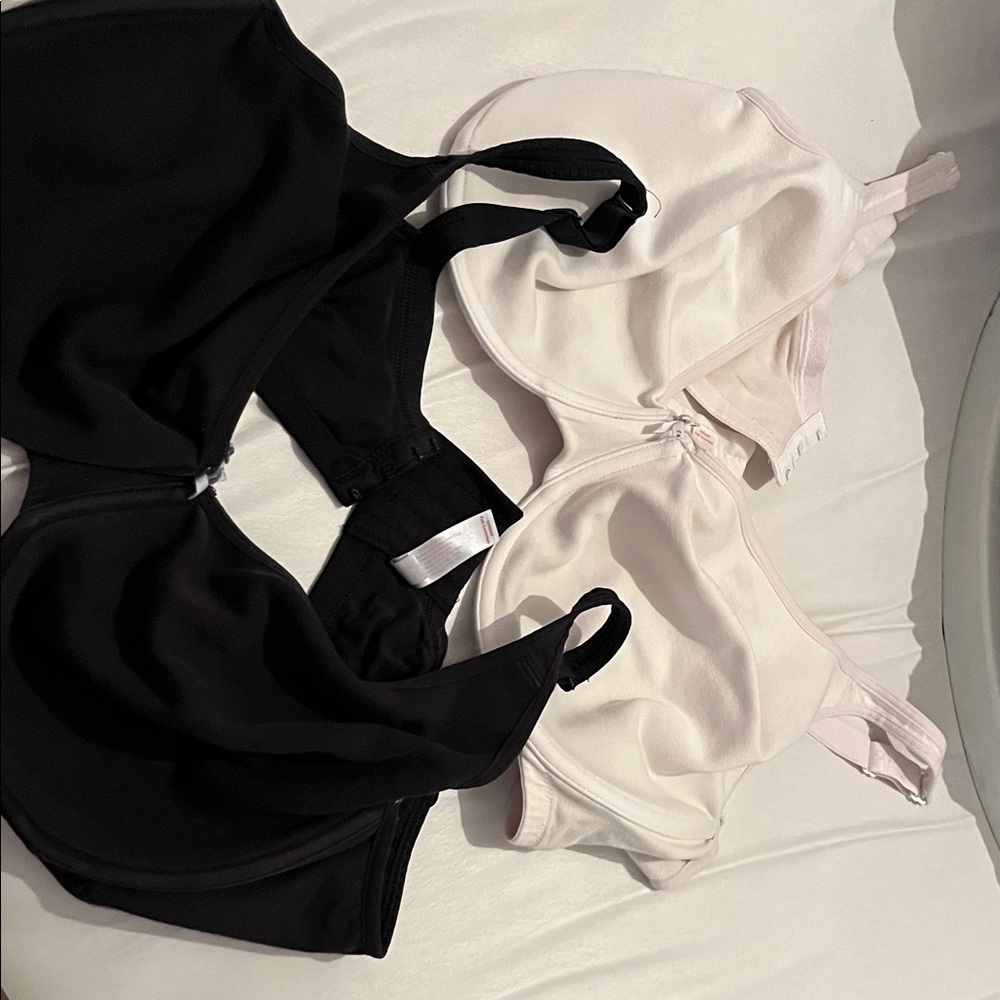 Cacique Black Bra and white bra